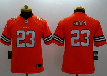 Youth NEW Browns #23 Joe Haden Orange Alternate NFL Limited Jersey
