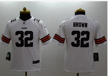 Youth NEW Browns #32 Jim Brown White NFL Limited Jersey Youth NEW Browns #32 Jim Brown White NFL Limited Jersey