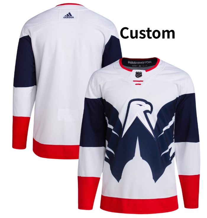 Custom Men's Washington Capitals Blank White Navy Stadium Series Stitched Jersey Custom Men's Washington Capitals Blank White Navy Stadium Series Stitched Jersey