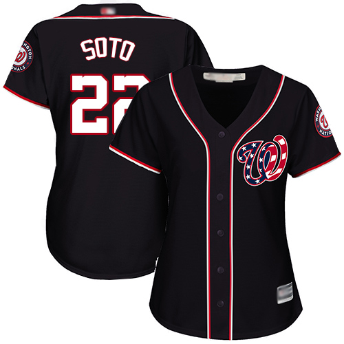 Nationals #22 Juan Soto Navy Blue Alternate Women's Stitched Baseball Jersey Nationals #22 Juan Soto Navy Blue Alternate Women's Stitched Baseball Jersey