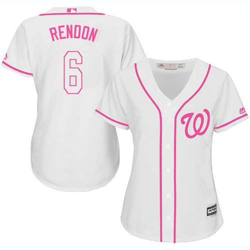 Nationals #6 Anthony Rendon White Pink Fashion Women's Stitched MLB Jersey Nationals #6 Anthony Rendon White Pink Fashion Women's Stitched MLB Jersey