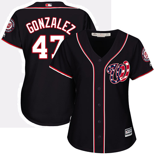Nationals #47 Gio Gonzalez Navy Blue Alternate Women's Stitched MLB Jersey Nationals #47 Gio Gonzalez Navy Blue Alternate Women's Stitched MLB Jersey