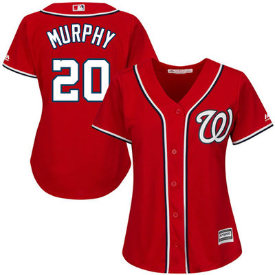 Nationals #20 Daniel Murphy Red Alternate Women's Stitched MLB Jersey Nationals #20 Daniel Murphy Red Alternate Women's Stitched MLB Jersey