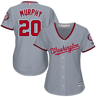 Nationals #20 Daniel Murphy Grey Road Women's Stitched MLB Jersey Nationals #20 Daniel Murphy Grey Road Women's Stitched MLB Jersey