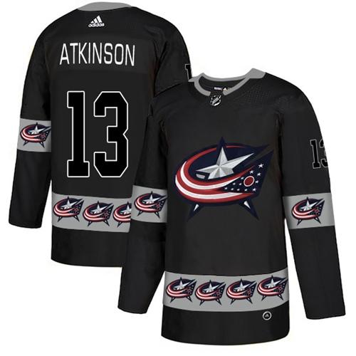 Adidas Blue Jackets #13 Cam Atkinson Black Authentic Team Logo Fashion Stitched NHL Jersey Adidas Blue Jackets #13 Cam Atkinson Black Authentic Team Logo Fashion Stitched NHL Jersey