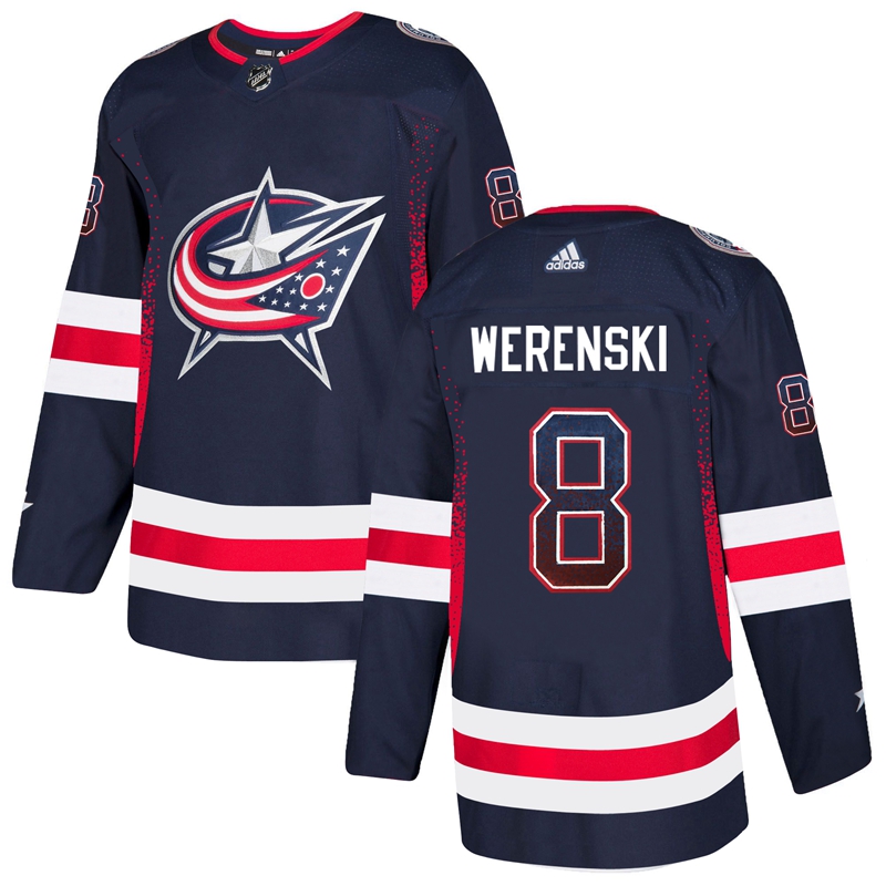 Blue Jackets 8 Zach Werenski Navy Drift Fashion Adidas Jersey Blue Jackets 8 Zach Werenski Navy Drift Fashion Adidas Jersey