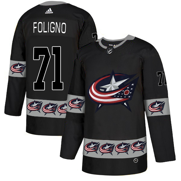 Blue Jackets 71 Nick Foligno Black Team Logos Fashion Adidas Jersey Blue Jackets 71 Nick Foligno Black Team Logos Fashion Adidas Jersey