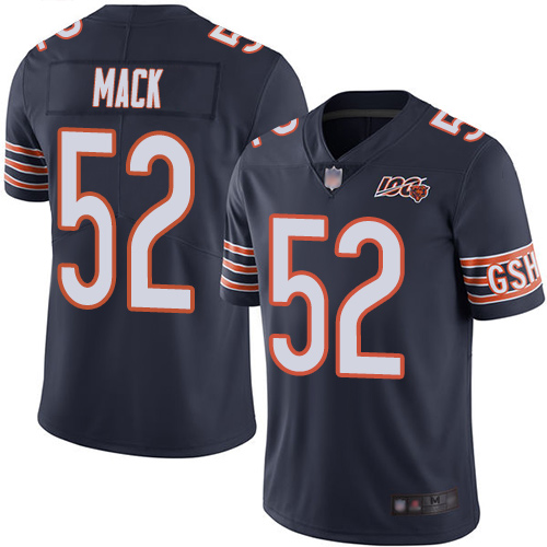 Bears #52 Khalil Mack Navy Blue Team Color Youth Stitched Football 100th Season Vapor Limited Jersey Bears #52 Khalil Mack Navy Blue Team Color Youth Stitched Football 100th Season Vapor Limited Jersey