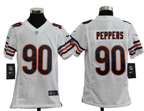 Youth Nike NFL Chicago Bears 90 Julius Peppers White Jerseys