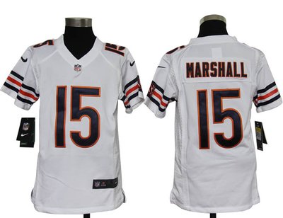 Youth Nike NFL Chicago Bears 15 Brandon Marshall white Jerseys