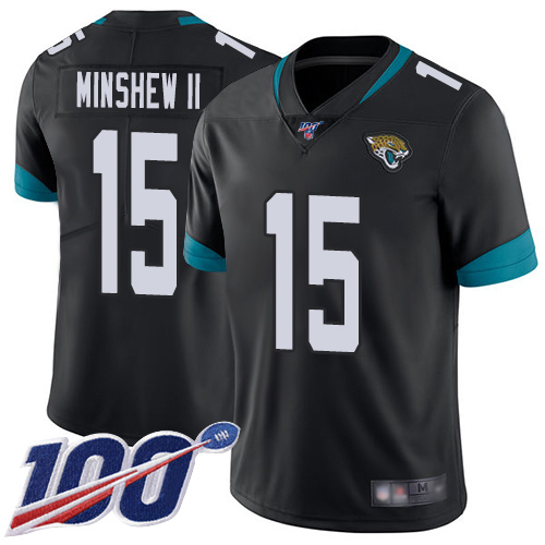 Jaguars #15 Gardner Minshew II Black Team Color Youth Stitched Football 100th Season Vapor Limited Jersey Jaguars #15 Gardner Minshew II Black Team Color Youth Stitched Football 100th Season Vapor Limited Jersey