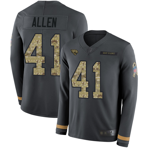 Jaguars #41 Josh Allen Anthracite Salute to Service Youth Stitched Football Limited Therma Long Sleeve Jersey Jaguars #41 Josh Allen Anthracite Salute to Service Youth Stitched Football Limited Therma Long Sleeve Jersey