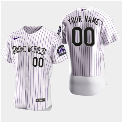 Men's Custom Colorado Rockies Custom Nike Flexbase White Jersey Men's Custom Colorado Rockies Custom Nike Flexbase White Jersey