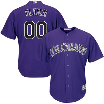 Men's Colorado Rockies Majestic Purple Alternate Cool Base Custom Jersey Men's Colorado Rockies Majestic Purple Alternate Cool Base Custom Jersey