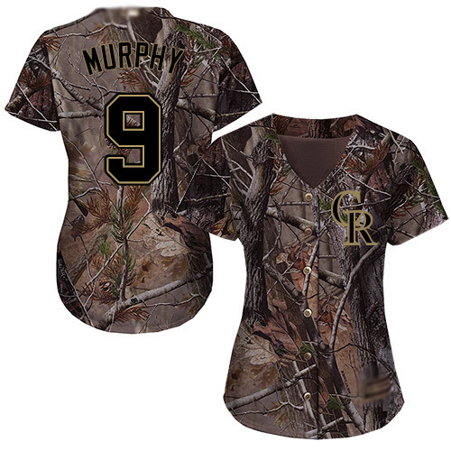 Rockies #9 Daniel Murphy Camo Realtree Collection Cool Base Women's Stitched Baseball Jersey Rockies #9 Daniel Murphy Camo Realtree Collection Cool Base Women's Stitched Baseball Jersey