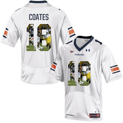 Auburn Tigers 18 Sammie Coates White With Portrait Print College Football Jersey2 Auburn Tigers 18 Sammie Coates White With Portrait Print College Football Jersey2