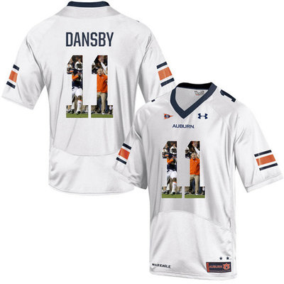Auburn Tigers 11 Carlos Dansby White With Portrait Print College Football Jersey2 Auburn Tigers 11 Carlos Dansby White With Portrait Print College Football Jersey2