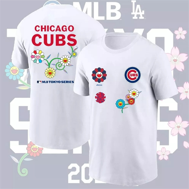 Men's Chicago Cubs White 2025 Tokyo Series T-Shirt Men's Chicago Cubs White 2025 Tokyo Series T-Shirt