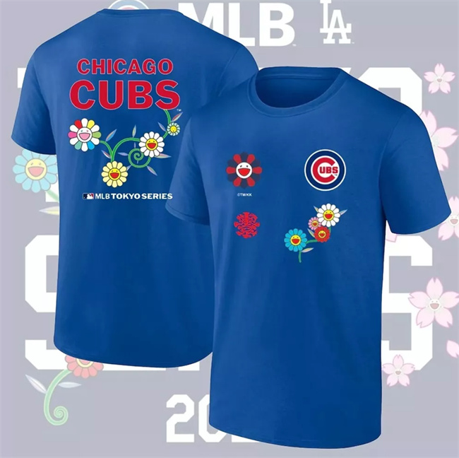 Men's Chicago Cubs Blue 2025 Tokyo Series T-Shirt Men's Chicago Cubs Blue 2025 Tokyo Series T-Shirt