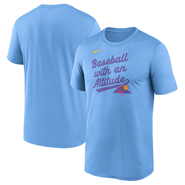 Men's Colorado Rockies Light Blue 2025 City Connect Team Phrase Legend Performance T-Shirt Men's Colorado Rockies Light Blue 2025 City Connect Team Phrase Legend Performance T-Shirt