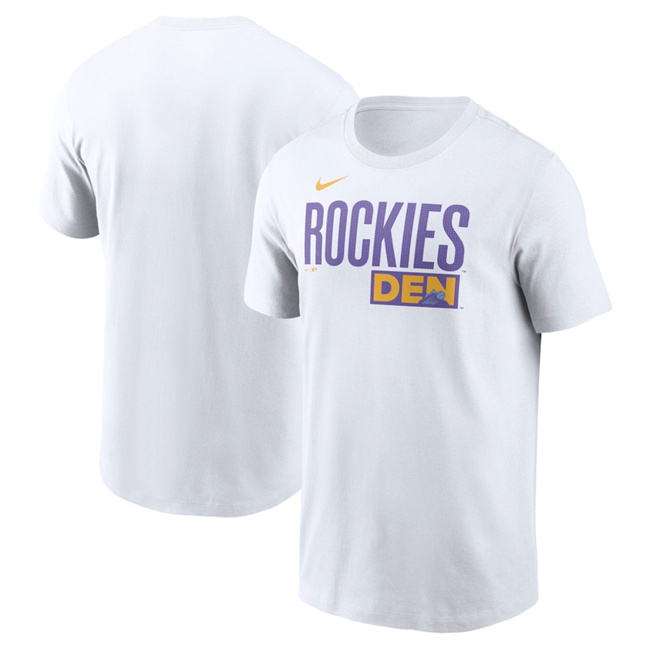 Men's Colorado Rockies White 2025 City Connect Wordmark T-Shirt Men's Colorado Rockies White 2025 City Connect Wordmark T-Shirt