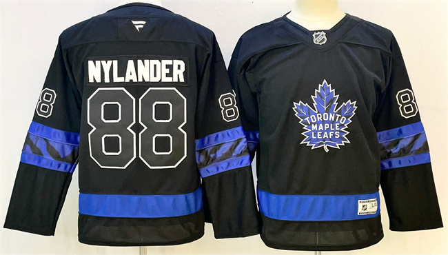 Youth Toronto Maple Leafs #88 William Nylander Black 2024-25 Alternate Stitched Hockey Jersey Youth Toronto Maple Leafs #88 William Nylander Black 2024-25 Alternate Stitched Hockey Jersey