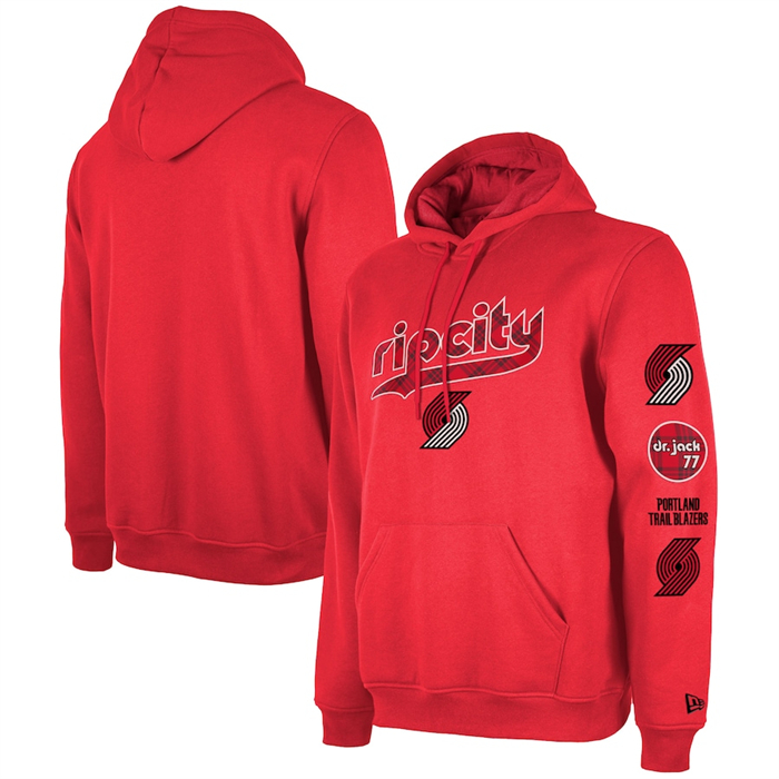 Men's Portland Trail Blazers Red 2023 24 City Edition Pullover Hoodie Men's Portland Trail Blazers Red 2023 24 City Edition Pullover Hoodie