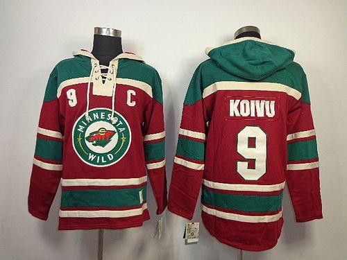 Youth Wild #9 Mikko Koivu Red Sawyer Hooded Sweatshirt Stitched NHL Jersey Youth Wild #9 Mikko Koivu Red Sawyer Hooded Sweatshirt Stitched NHL Jersey