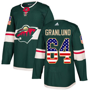 Adidas Wild #64 Mikael Granlund Green Home Authentic USA Flag Stitched Youth NHL Jersey Adidas Wild #64 Mikael Granlund Green Home Authentic USA Flag Stitched Youth NHL Jersey