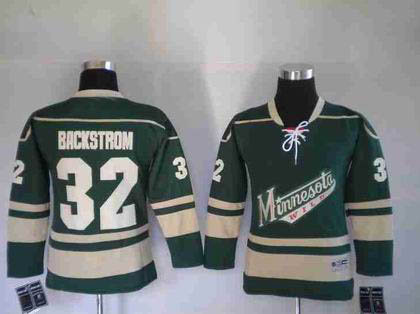 Youth kids Minnesota Wild 32# BACKSTROM green