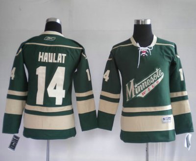 Youth NHL Jerseys Minnesota Wild 14# HAVLAT GREEND