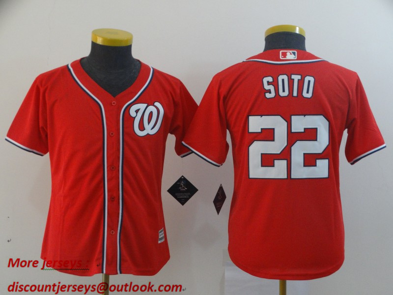 Youth Nationals 22 Juan Soto Red Youth Cool Base Jersey Youth Nationals 22 Juan Soto Red Youth Cool Base Jersey