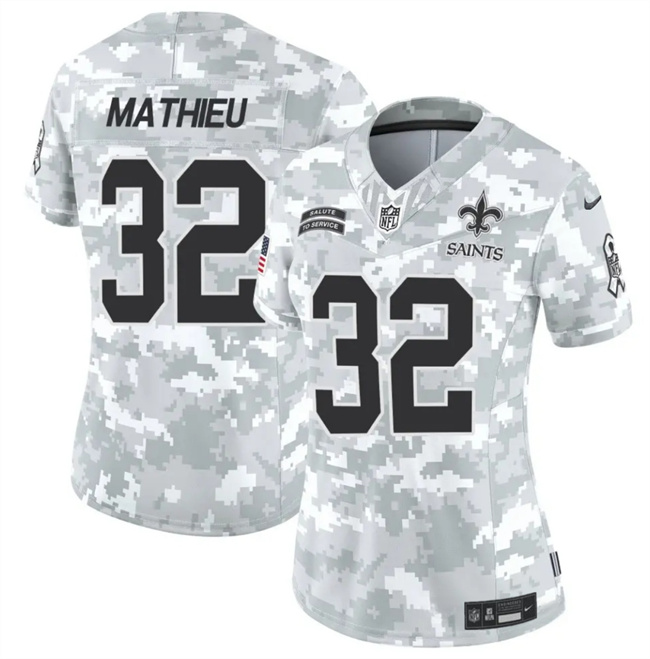 Women's New Orleans Saints #32 Tyrann Mathieu 2024 F.U.S.E Arctic Camo Salute To Service Limited Stitched Football Jersey(Run Small) Women's New Orleans Saints #32 Tyrann Mathieu 2024 F.U.S.E Arctic Camo Salute To Service Limited Stitched Football Jersey(Run Small)