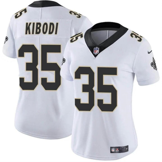 Women's New Orleans Saints #35 Jacob Kibodi White Vapor Stitched Game Jersey(Run Small) Women's New Orleans Saints #35 Jacob Kibodi White Vapor Stitched Game Jersey(Run Small)