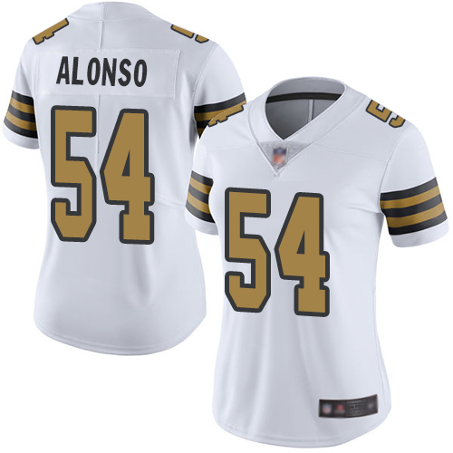 Women New Orleans Saints #54 Kiko Alonso White Vapor Untouchable Rush Limited Football Jersey Women New Orleans Saints #54 Kiko Alonso White Vapor Untouchable Rush Limited Football Jersey