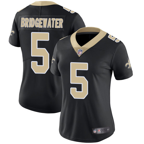 Saints #5 Teddy Bridgewater Black Team Color Women's Stitched Football Vapor Untouchable Limited Jersey Saints #5 Teddy Bridgewater Black Team Color Women's Stitched Football Vapor Untouchable Limited Jersey
