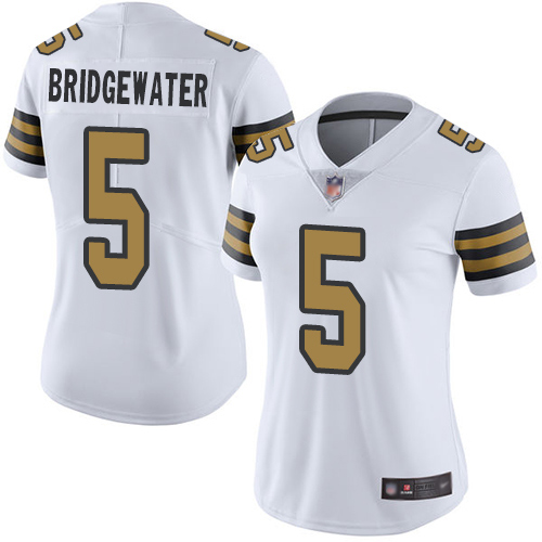 Saints #5 Teddy Bridgewater White Women's Stitched Football Limited Rush Jersey Saints #5 Teddy Bridgewater White Women's Stitched Football Limited Rush Jersey