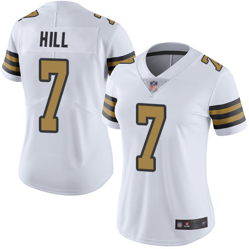 Saints #7 Taysom Hill White Women's Stitched Football Limited Rush Jersey Saints #7 Taysom Hill White Women's Stitched Football Limited Rush Jersey