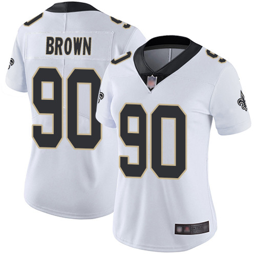 Saints #90 Malcom Brown White Women's Stitched Football Vapor Untouchable Limited Jersey Saints #90 Malcom Brown White Women's Stitched Football Vapor Untouchable Limited Jersey