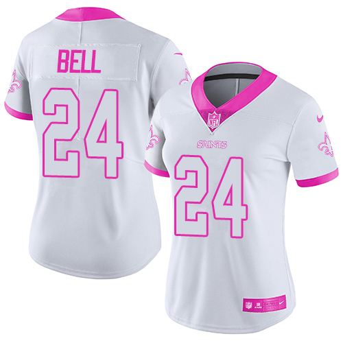 Nike Saints #24 Vonn Bell White Pink Women's Stitched NFL Limited Rush Fashion Jersey Nike Saints #24 Vonn Bell White Pink Women's Stitched NFL Limited Rush Fashion Jersey