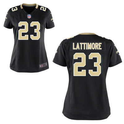 Women's New Orleans Saints #23 Marshon Lattimore Nike Black Team Color Game Jersey Women's New Orleans Saints #23 Marshon Lattimore Nike Black Team Color Game Jersey