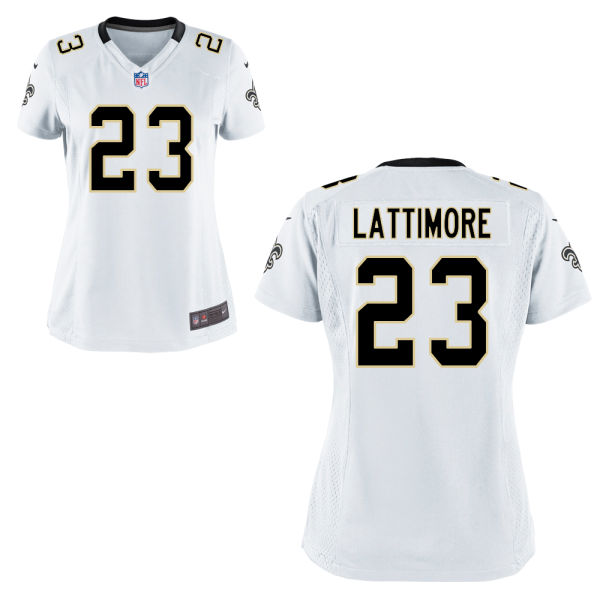 Women's New Orleans Saints #23 Marshon Lattimore Nike White Game Jersey