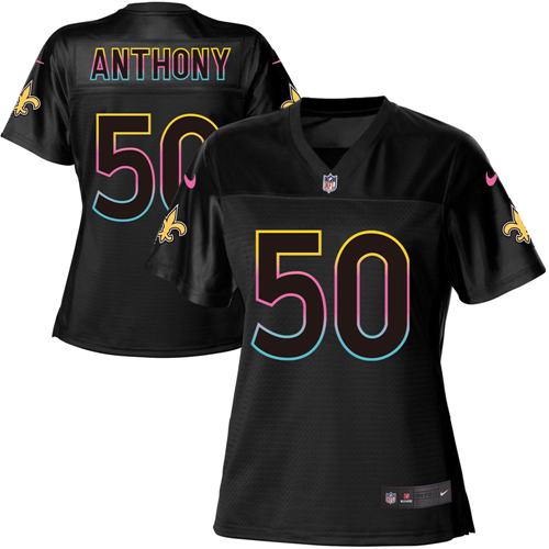 Nike Saints #50 Stephone Anthony Black Women's NFL Fashion Game Jersey Nike Saints #50 Stephone Anthony Black Women's NFL Fashion Game Jersey