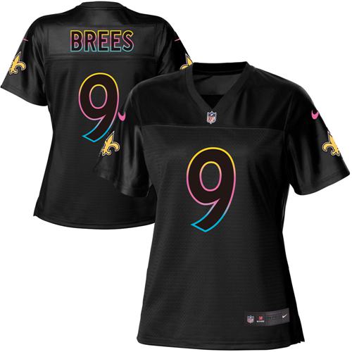 Nike Saints #9 Drew Brees Black Women's NFL Fashion Game Jersey Nike Saints #9 Drew Brees Black Women's NFL Fashion Game Jersey