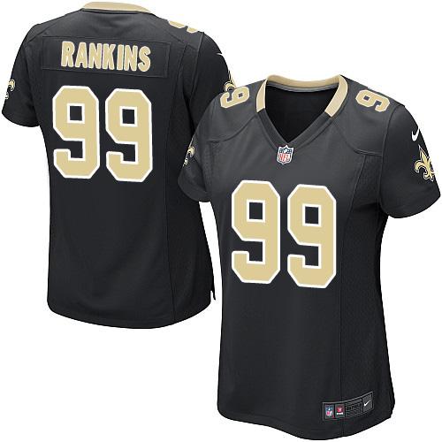Nike Saints #99 Sheldon Rankins Black Team Color Women's Stitched NFL Elite Jersey