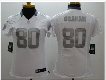 Women's NEW Saints #80 Jimmy Graham White NFL Limited Platinum Jersey