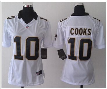 Women's NEW Saints #10 Brandin Cooks White NFL Elite Jersey