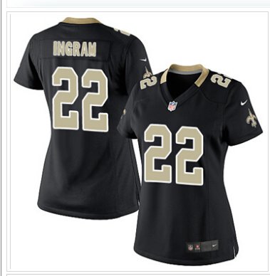 New Orleans Saints #22 Mark Ingram women black NFL Jersey