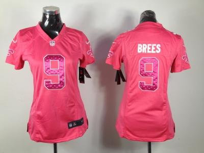 NEW Women New Orleans Saints #9 Drew Brees Pink Jerseys