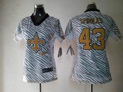 NEW Women New Orleans Saints #43 sproles jerseys(fem fan zebra)